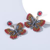 Zinc Alloy Drop Earrings fashion jewelry & for woman & with rhinestone Sold By Pair