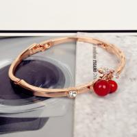 Zinc Alloy Bangle Smykker, med Akryl, Cherry, forgyldt, for kvinde & med rhinestone, flere farver til valg, 60mm, Solgt af PC