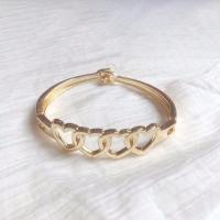 Lo zinco in lega Bangle Jewelry, lega in zinco, Cuore, placcato, per la donna, nessuno, 61x60mm, Venduto da filo