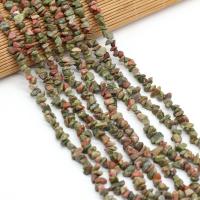 Unakite Bead, Chips, du kan DIY, blandede farver, 3x5-4x6mm, Solgt Per 40 cm Strand