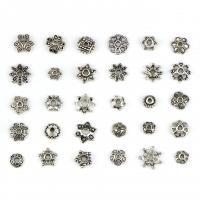 Lo zinco in lega tallone Cap, lega in zinco, placcato argento antico, misto, 5-10mm, 150PC/set, Venduto da set