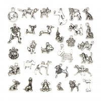 In lega di zinco animali pendenti, lega in zinco, placcato argento antico, misto, 10-26mm,70*50*11cm, 30PC/set, Venduto da set