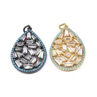 Cubic Zirconia Micro Pave Brass Pendant Teardrop micro pave cubic zirconia Sold By PC