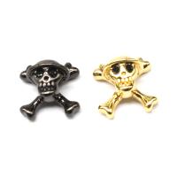 Kubiske Zirconia Messing Perler, Skull, Micro Pave cubic zirconia, flere farver til valg, 13x12x8mm, Solgt af PC