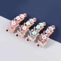 Hair Clip Zinc Alloy with Resin fashion jewelry & for woman & with rhinestone Sold By PC