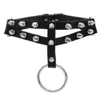 Mode Collier Choker, cuir PU, avec plastique ABS & fer, Placage, Double couche & unisexe, noire, 5mm, Longueur Environ 43 cm, Vendu par PC