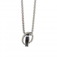 Collana in acciaio inossidabile, acciaio inox, placcato, unisex & smalto & con strass, argento, Lunghezza 70 cm, Venduto da PC