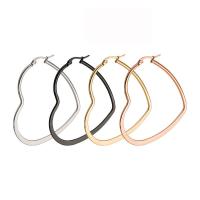 Mens acier inoxydable Hoop boucles d'oreilles, coeur, Placage, bijoux de mode & normes différentes pour le choix & pour femme, plus de couleurs à choisir, Vendu par paire