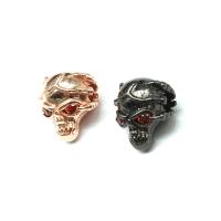 Kubik Zirkonium mikro bana Mässing Pärlor, Skull, micro bana cubic zirconia, fler färger för val, 11x10x8mm, Säljs av PC