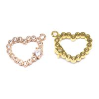 Cubic Zirconia Micro Pave Brass Pendant Heart micro pave cubic zirconia Sold By PC