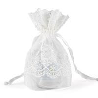 Gaze Sac drawstring, transparent, blanc, 100x140mm, 10PC/lot, Vendu par lot