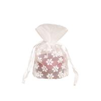 Gauze Drawstring Bag transparent white Sold By Lot