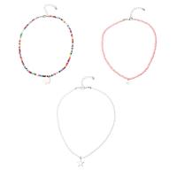 Seed verre collier de perles, alliage de zinc, avec Seedbead, Placage, trois pièces & bijoux de mode & pour femme, multicolore, Longueur 14.37 pouce, Vendu par fixé