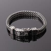 Titanium Staal Armband, gepolijst, verschillende stijlen voor de keuze & voor de mens, zilver, 8mm, Lengte Ca 22 cm, Verkocht door PC