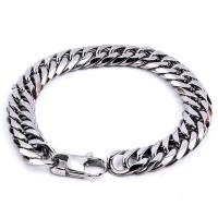 Titanium Staal Armband, gepolijst, verschillende grootte voor keus & kinketting & voor de mens, zilver, Verkocht door PC