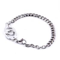 Tíotáiniam Cruach Bracelet, Cruach Tíotáiniam, snasta, unisex & slabhra colbha, dathanna níos mó le haghaidh rogha, 8mm, Fad Thart 22 cm, Díolta De réir PC