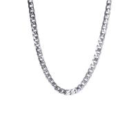 Titanium Steel Necklace polished Unisex silver color Sold By PC