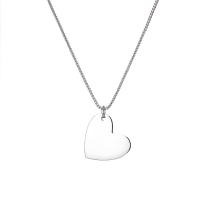 Collana in acciaio inossidabile, acciaio inox, Cuore, placcato, unisex, argento, 2.50mm, Lunghezza 45 cm, Venduto da PC