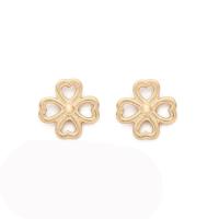 Lo zinco in lega Stud Earring, lega in zinco, trifoglio quattro petali, placcato, per la donna, nessuno, 15mm, Venduto da coppia