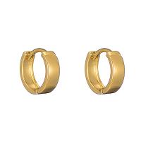 Orecchini cerchietti Hoop ottone, placcato, unisex, dorato, 15x5mm, Venduto da coppia