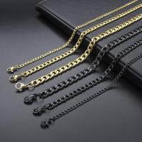 Muince Cruach dhosmálta Slabhra, déanta as cruach dhosmálta clasp gliomach, leictrilíocht, DIY & unisex & méid éagsúla do rogha & slabhra colbha, dath miotalach plátáilte, Díolta De réir Snáithe