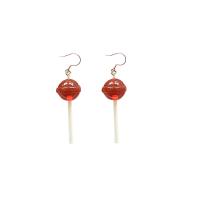 Hars Earring, met Zinc Alloy, Lollipop, verschillende stijlen voor de keuze & voor vrouw, meer kleuren voor de keuze, 15x55mm, Verkocht door pair