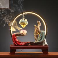 Backflow Incense Burner Porcelain plated for home and office & durable & with LED light Sold By PC