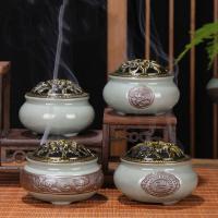 Traditional Ceramic Inserted Burner Incense Seat Purple Clay plated for home and office & durable Sold By PC