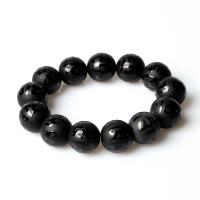 Schwarze Achat Armbänder, Schwarzer Achat, buddhistischer Schmuck & unisex & verschiedene Größen vorhanden, schwarz, verkauft von Strang