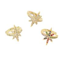 Pendientes Ear Cuff, metal, Estrella, micro arcilla de zirconia cúbica & para mujer, más colores para la opción, 13x15mm, Vendido por Par