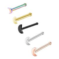 Stainless Steel Nose Piercing Nakit, Nehrđajući čelik, pozlaćen, bez spolne razlike, više boja za izbor, 0.80x7x3mm, Prodano By PC