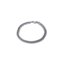 Tíotáiniam Cruach Bracelet, Cruach Tíotáiniam, snasta, unisex & méid éagsúla do rogha & slabhra colbha, airgid, 8mm, Fad Thart 18 cm, Díolta De réir PC