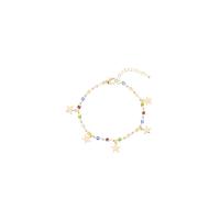 Pulseras de Cristal, metal, con Cristal, con 5cm extender cadena, chapado en color dorado, para mujer, dorado, libre de níquel, plomo & cadmio, 5mm, longitud aproximado 16 cm, Vendido por UD