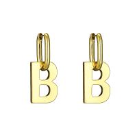 Blås Leverback örhänge, Mässing, Letter B, plated, Unisex, fler färger för val, Säljs av Par