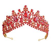 Tiaraer, Zinc Alloy, Crown, forgyldt, for kvinde & med rhinestone, flere farver til valg, 150x65mm, Solgt af PC