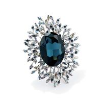 Crystal broche, Zinc Alloy, met Kristal, plated, voor vrouw & met strass, meer kleuren voor de keuze, nikkel, lood en cadmium vrij, 50x65mm, Verkocht door PC