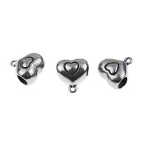 Beads Bail Dell'acciaio inossidabile, acciaio inox, Cuore, colore originale, 11x12mm, Venduto da PC