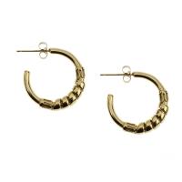 Mens acier inoxydable Hoop boucles d'oreilles, Placage, pour femme, plus de couleurs à choisir, 25x5mm, Vendu par paire