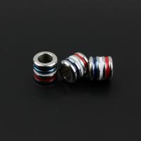 Stainless Steel European perle, Nehrđajući čelik, Krug, možete DIY & emajl, srebro, 10x8mm, Prodano By PC