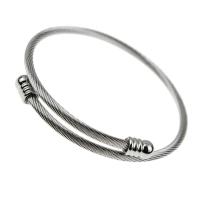 acier inoxydable bracelet manchette, unisexe, argent, 60x3mm, Vendu par PC