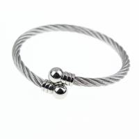 acier inoxydable bracelet manchette, unisexe, argent, 75x5mm, Vendu par PC