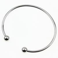 Roestvrij staal Manchet Bangle, uniseks, zilver, Verkocht door PC