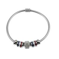 Bracelet en acier inoxydable, unisexe & émail, argent, 60x3mm, Vendu par PC