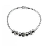 Cruach dhosmálta Bangle, 304 Cruach dhosmálta, le Maighnéad, do bhean & le rhinestone, airgid, 69x3mm, Díolta De réir PC