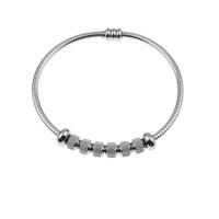 Nerūdijančio plieno Bangle, 303 Nerūdijantis plienas, su Magnetas, padengtą, unisex, sidabras, 62x3mm, Pardavė PC