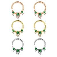 Bijoux de Piercing nez en laiton, Placage, unisexe & avec zircone cubique, plus de couleurs à choisir, 0.80x8mm, Vendu par PC