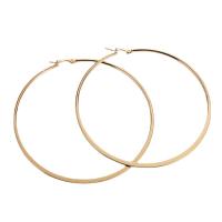 Mens Stainless Steel Hoop orecchino, 316L acciaio inox, Ciambella, Placcato oro 18K, formato differente per scelta & per la donna, Venduto da coppia