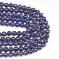 Perles Lapis Lazuli, Rond, DIY, bleu, Vendu par 38 cm brin