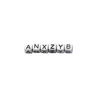 Alphabet Acryl Kralen, Plein, DIY & met brief patroon & glazuur, gemengde kleuren, 6x6mm, 3100pC's/G, Verkocht door G