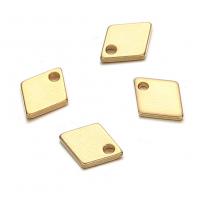 Rostfritt stål Smycken Hängen, ROSTFRITT STÅL, Rhombus, plated, gyllene, 9x7x1mm, Säljs av PC